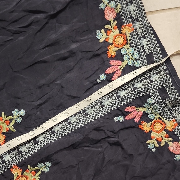 Johnny Was Heidi Tunic in black with multicolor floral embroidery. - Picture 8 of 9